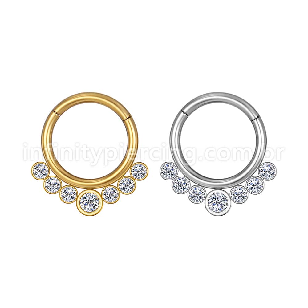 Piercing Argola Aço Cirúrgico Segmento Articulado 7 Zircônia